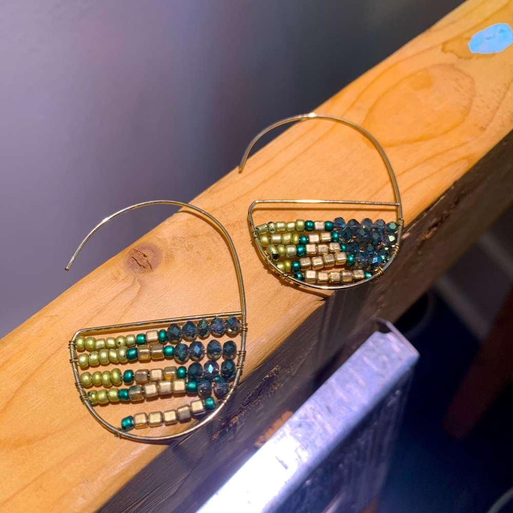 G-Shape Beaded Earrings